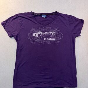 Boston Cheers bar  Shirt. 80's tv show‎ Purple size 2XL  retro vintage.